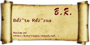 Büte Rózsa névjegykártya
